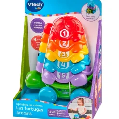 VTECH Primera Infancia Y Preescolar|Apilables de Colores Las Tortugas Arcoíris