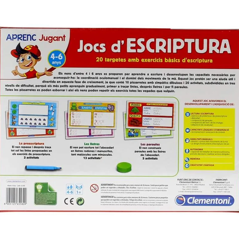 CLEMENTONI Aprende a escribir jugando- Artículos En Catalán|Juegos Y Juguetes Educativos