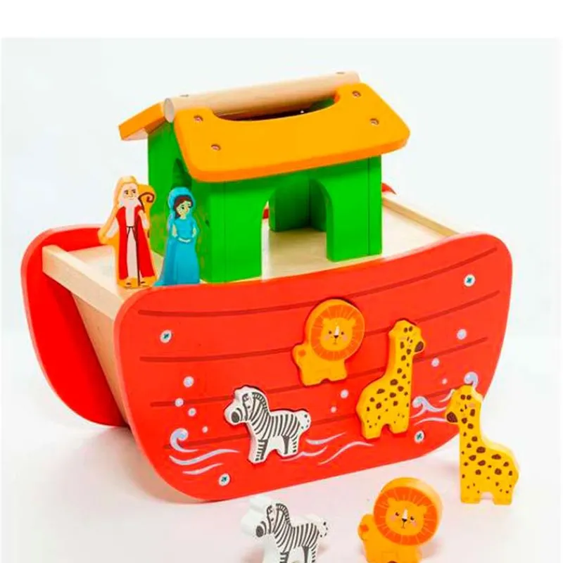 MOLTO Arca Noe Madera 12 figuras animales- Juegos De Madera