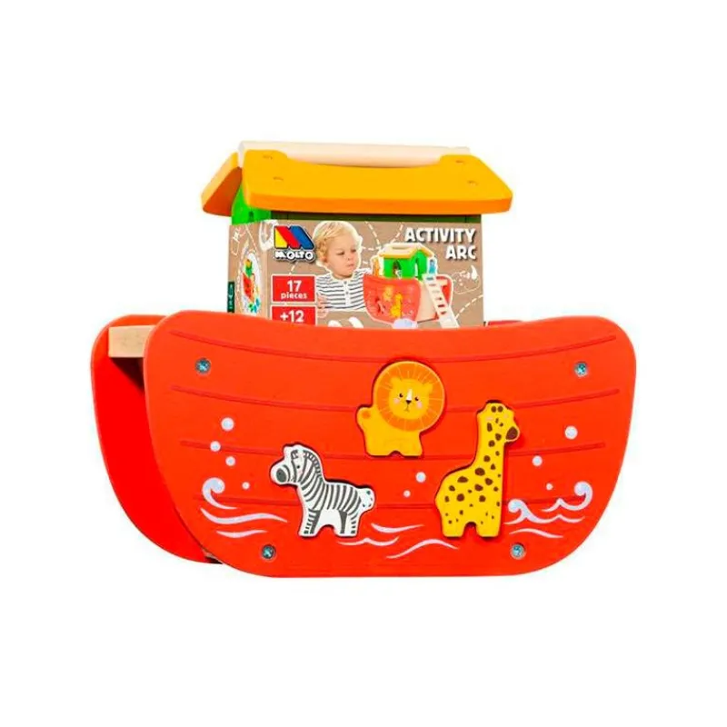 MOLTO Arca Noe Madera 12 figuras animales- Juegos De Madera