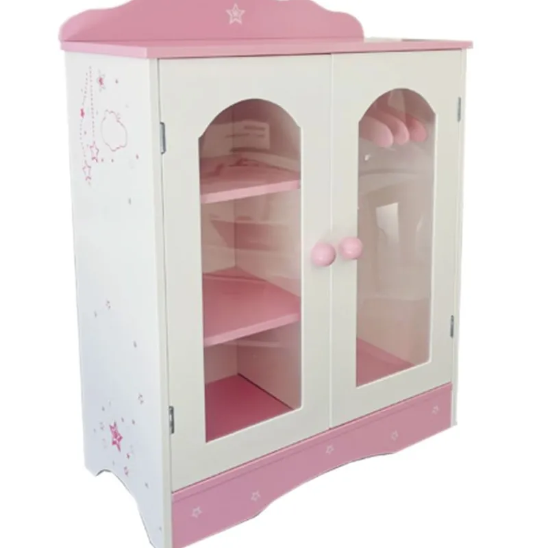 DRIM DISCOUNT Armario de Madera con Ventana- Juegos De Madera|Muñecas