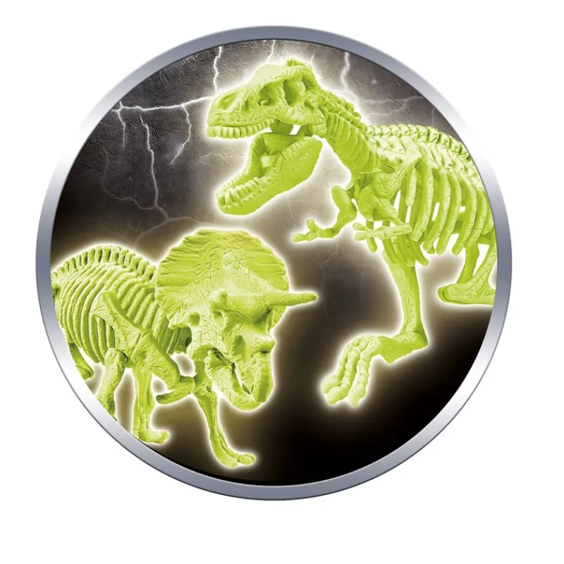 CLEMENTONI Arqueojugando T-Rex y Triceratops- Juegos Y Juguetes Educativos