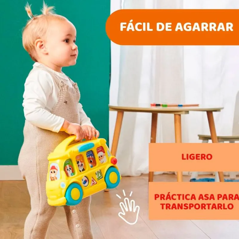 CHICCO Primera Infancia Y Preescolar|Autobús Escolar Electrónico Educativo Bilingüe