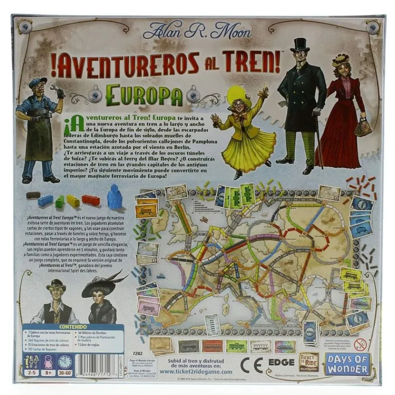 ASMODEE Juegos Para Expertos|Juegos De Mesa|¡Aventureros al Tren! Europa Juego de Mesa
