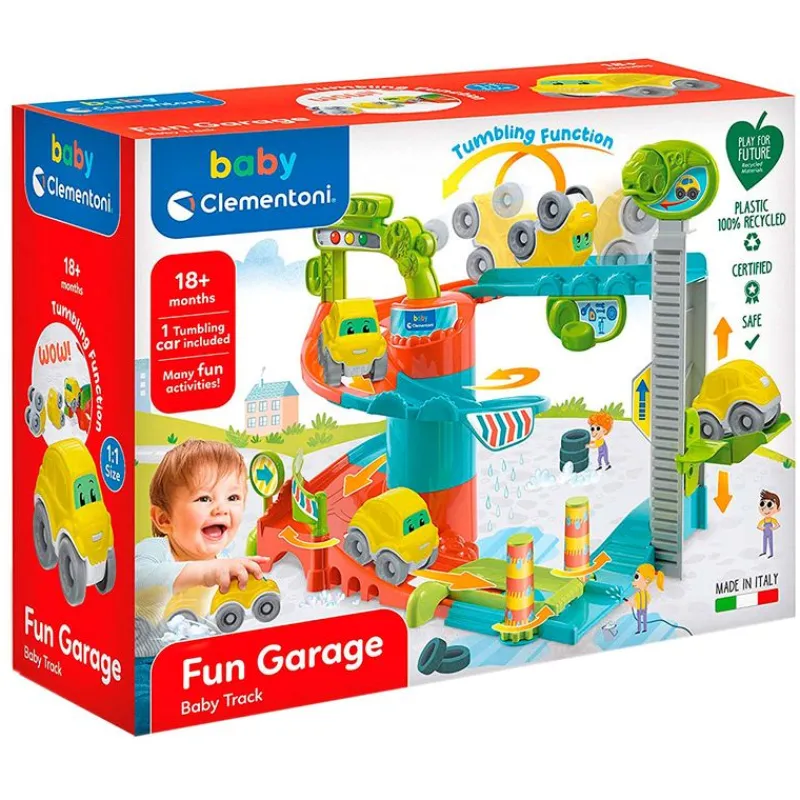 CLEMENTONI Baby Graje Divertido- Vehículos, Trenes Y Parkings