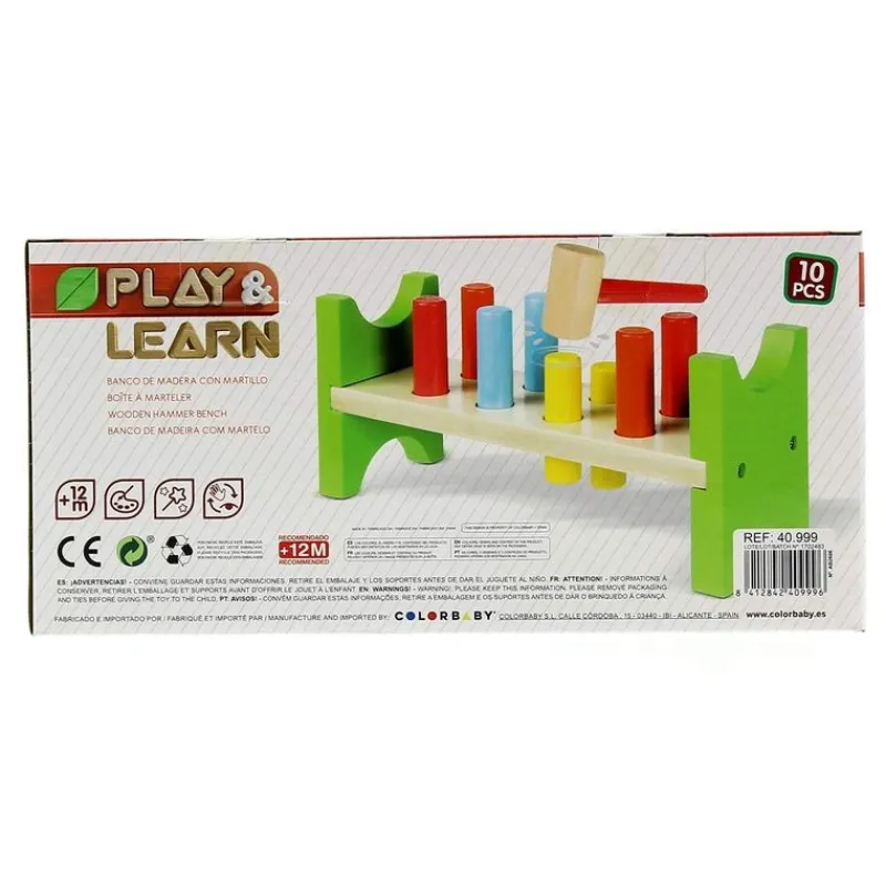 DRIM DISCOUNT Juegos De Madera|Primera Infancia Y Preescolar|Banco con Martillo Madera