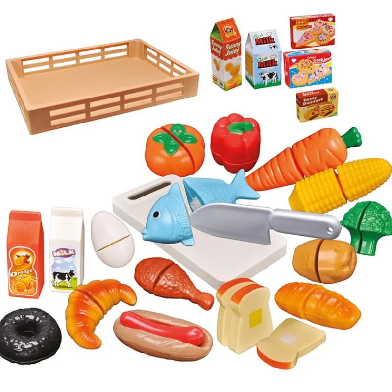 DRIM DISCOUNT Bandeja 38 Piezas Comida Cortar- Juegos Y Juguetes De Imitación