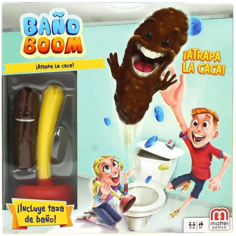 MATTEL Juegos De Mesa|Baño Boom, ¡Atrapa la Caca! -