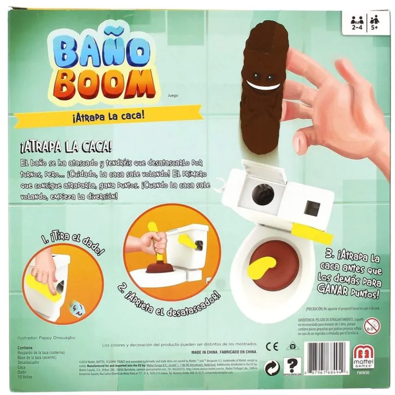 MATTEL Juegos De Mesa|Baño Boom, ¡Atrapa la Caca! -