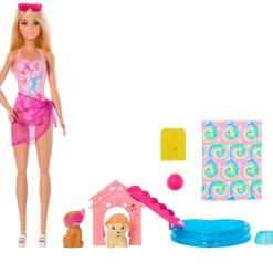 MATTEL Barbie Fiesta de Cachorros en la Piscina- Muñecas