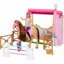 MATTEL Muñecas|Barbie Muñeca con Caballo y Establo
