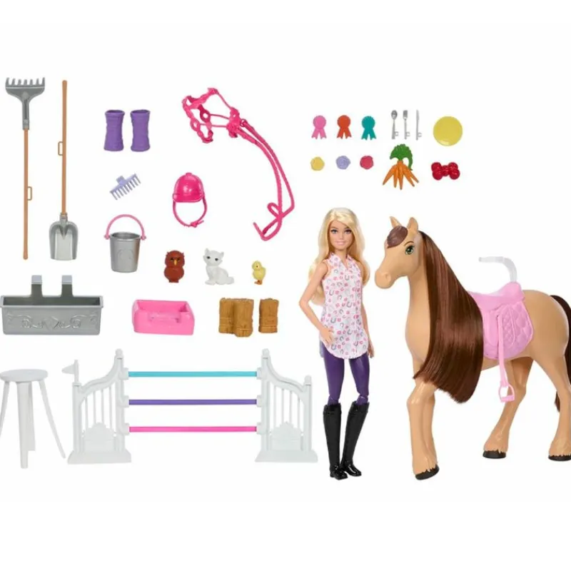 MATTEL Muñecas|Barbie Muñeca con Caballo y Establo