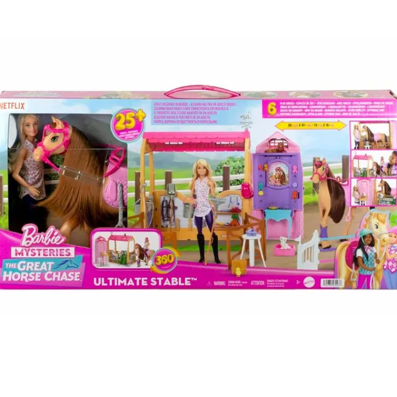 MATTEL Muñecas|Barbie Muñeca con Caballo y Establo