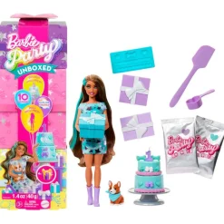 MATTEL Barbie Party Unboxed Muñeca Morena- Muñecas