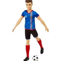 MATTEL Barbie Profesiones Ken Futbolista Camiseta Azul- Muñecas