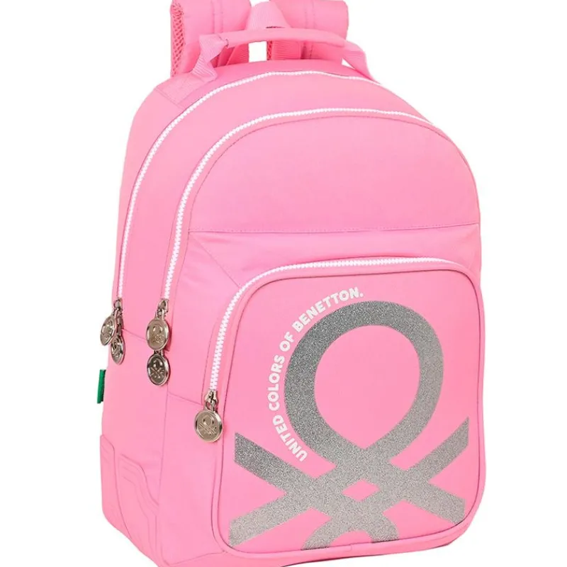 SAFTA Benetton Mochila Escolar Flamingo Pink- Escolar