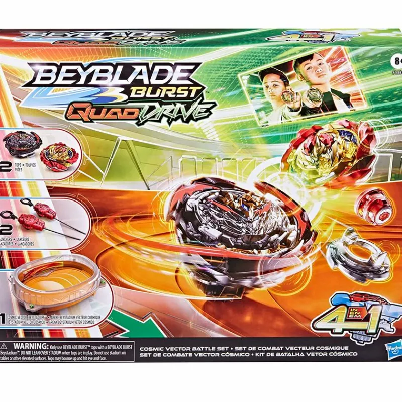 HASBRO Beyblade Burst Estadio QuadDrive Cosmic Vector- Figuras Y Figuras De Acción