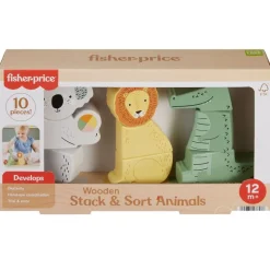 FISHER PRICE Puzzles Y Construcciones|Primera Infancia Y Preescolar|Bloques Apilables con Forma de Animales