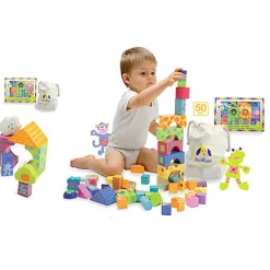 BOIKIDO Juegos De Madera|Bloques de Madera de Construcción 50 Piezas