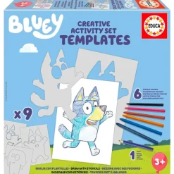 EDUCA Bluey Dibuja con Plantillas- Manualidades