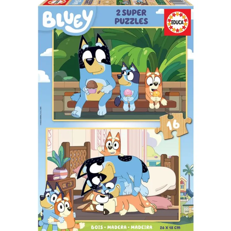 EDUCA Puzzles Y Construcciones|Bluey Pack Puzzles 2x16 Piezas