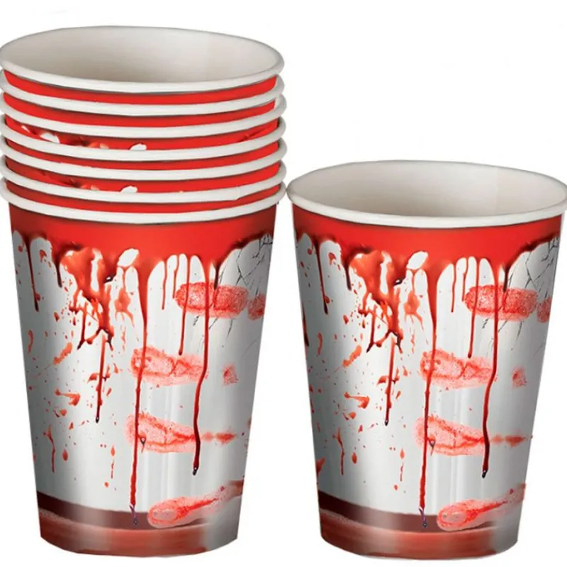 FIESTAS GUIRCA Halloween|Bolsa de 8 Vasos con Sangre