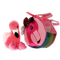 SELECCION DRIM Bolso Flamingo con Peluche de 21cm- Ropa Y Complementos