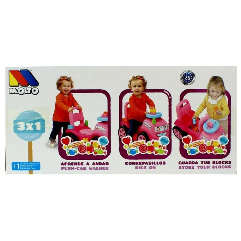 MOLTO Primera Infancia Y Preescolar|Camión Correpasillos 3 en 1 Rosa
