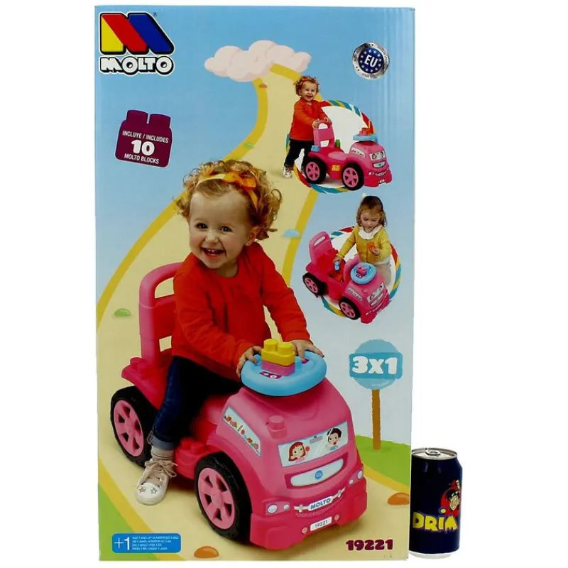 MOLTO Primera Infancia Y Preescolar|Camión Correpasillos 3 en 1 Rosa
