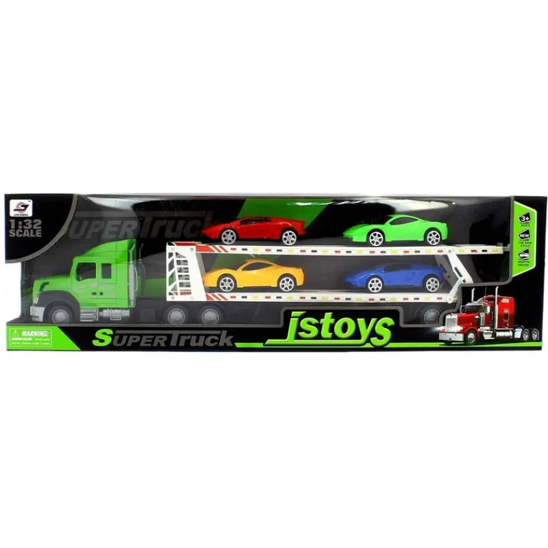 DRIM DISCOUNT Camión de Transporte Verde con Coches- Vehículos, Trenes Y Parkings