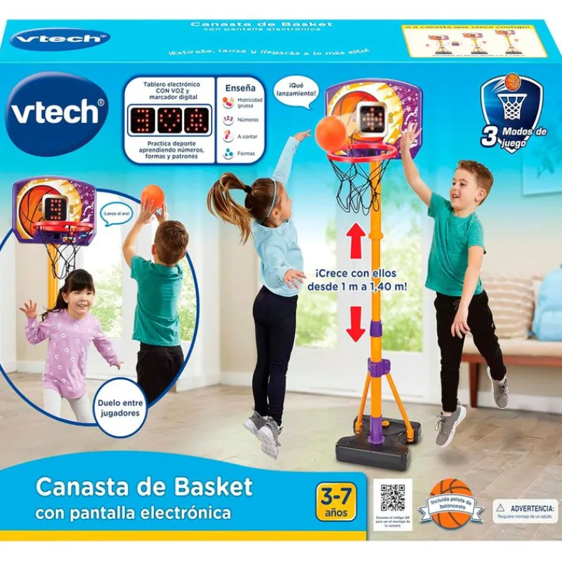 VTECH Deportivos|Canasta de Basket con Pantalla Electrónica