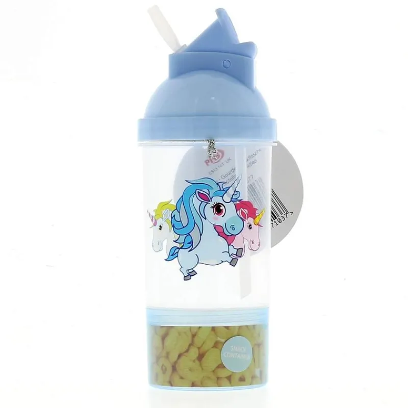 SELECCION DRIM Cantimplora 3 Unicornios Azul- Escolar