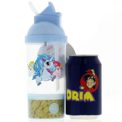 SELECCION DRIM Cantimplora 3 Unicornios Azul- Escolar