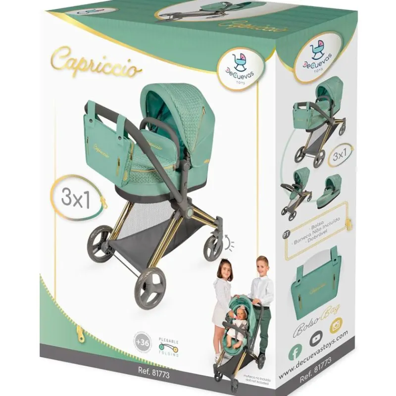 DECUEVAS Carro de Muñecas Capriccio 3x1- Juegos Y Juguetes De Imitación|Muñecas