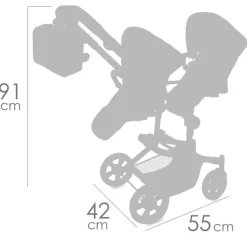 DECUEVAS Carro de Muñecas Gemelar Cytix- Muñecas|Juegos Y Juguetes De Imitación