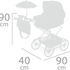 DECUEVAS Muñecas|Juegos Y Juguetes De Imitación|Carro de Muñecas Reborn Verona con Sombrilla