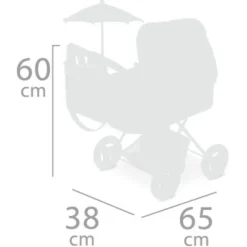 DECUEVAS Carro de Muñecas Verona Plegable con Sombrilla- Juegos Y Juguetes De Imitación|Muñecas