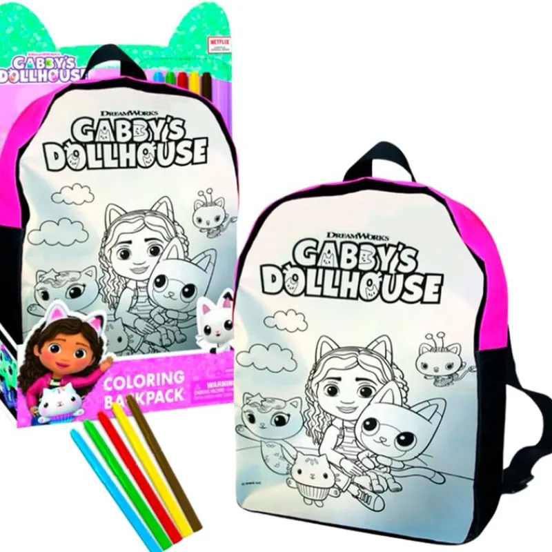 CEFA Escolar|Manualidades|Casa de Muñecas de Gabby Mochila Colorear