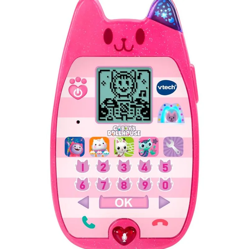 VTECH Primera Infancia Y Preescolar|Electrónicos|Casa de Muñecas de Gabby Teléfono A-miau-cinante