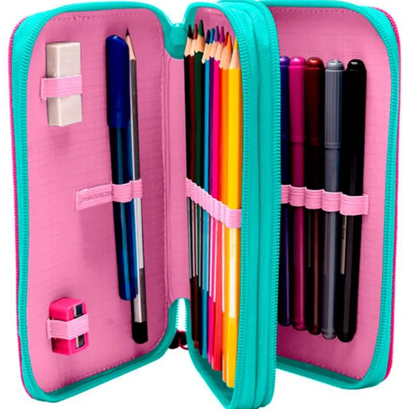 KIDS EUROSWAN Escolar|Casa Muñecas de Gabby Estuche Doble Completo