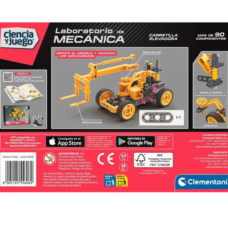 CLEMENTONI Ciencia y Juego Mechanics Carretilla Elevadora- Juegos Y Juguetes Educativos