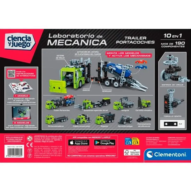 CLEMENTONI Juegos Y Juguetes Educativos|Ciencia y Juego Mechanics Trailer Portacoches