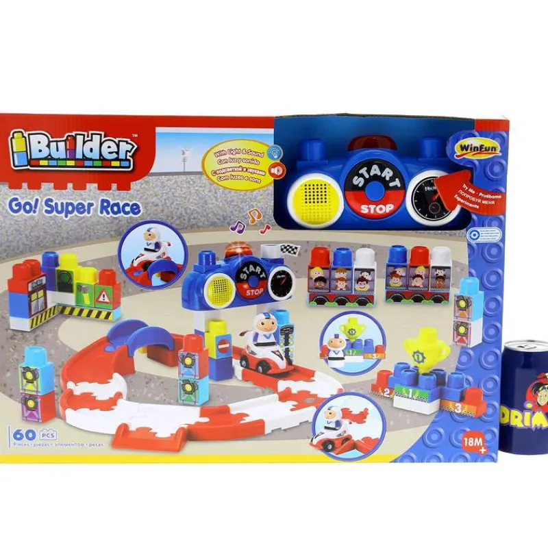SELECCION DRIM Vehículos, Trenes Y Parkings|Circuito Super Racer de Construcción de 60 Piezas