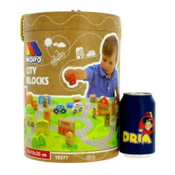 MOLTO Ciudad Bloques de Madera- Juegos De Madera|Vehículos, Trenes Y Parkings