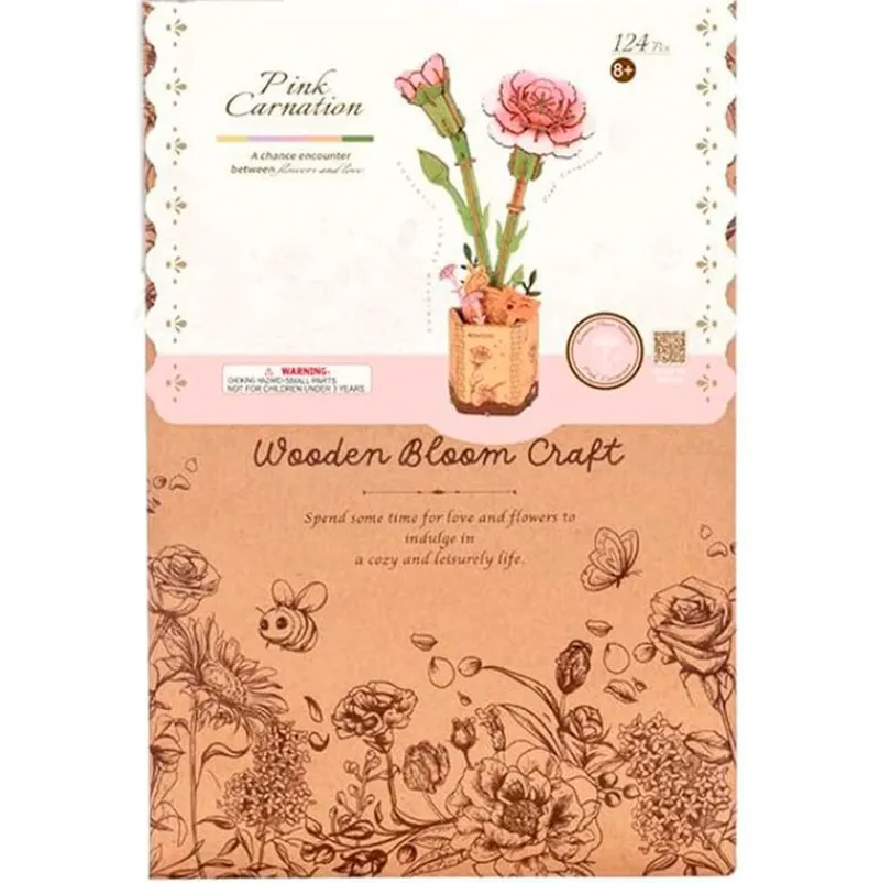 MADNESS TOYS Juegos De Construcción|Puzzles Y Construcciones|Clavel Rosa Maqueta