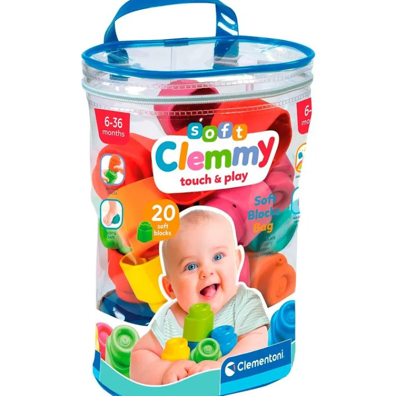 CLEMENTONI Clemmy Bolsa de Construcción 20 Piezas- Primera Infancia Y Preescolar|Puzzles Y Construcciones