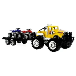 DRIM DISCOUNT Vehículos, Trenes Y Parkings|Coche Crusher Amarillo con Remolque y Quads
