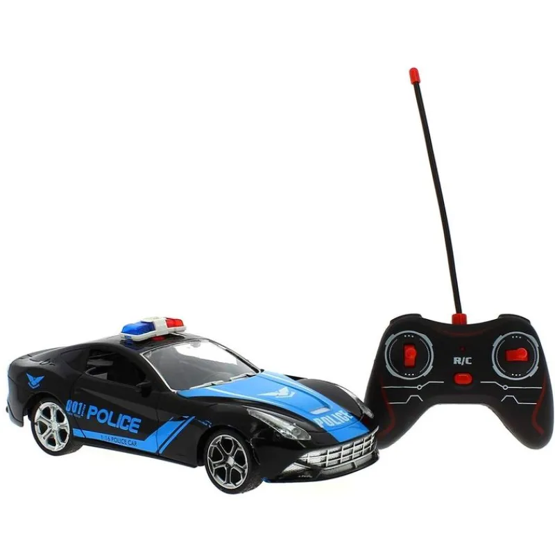 DRIM DISCOUNT Coches Radio Control (R/C)|Coche Policía Negro R/C a Escala 1:16