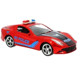 DRIM DISCOUNT Coche Policía Rojo R/C a Escala 1:16- Coches Radio Control (R/C)