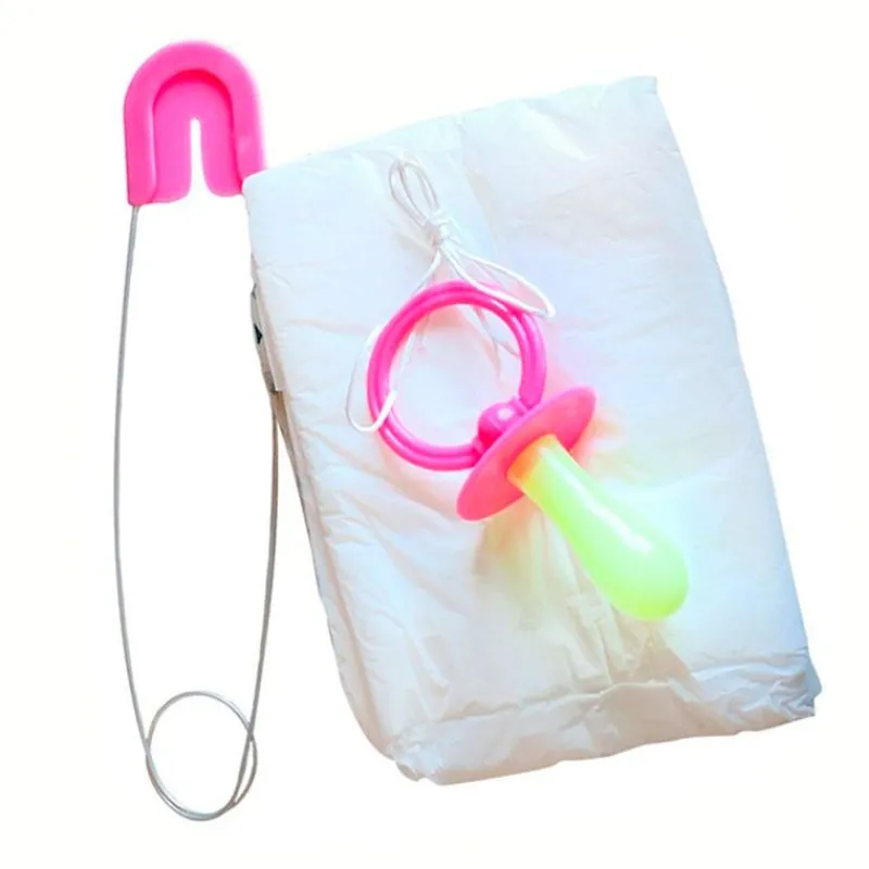 DRIM DISCOUNT Disfraces Y Complementos|Disfraces Y Complementos|Conjunto Carnaval Pañal Gigante con Imperdible y Chupete Rosa